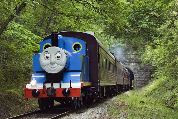 Thomas steams down the track HIGH